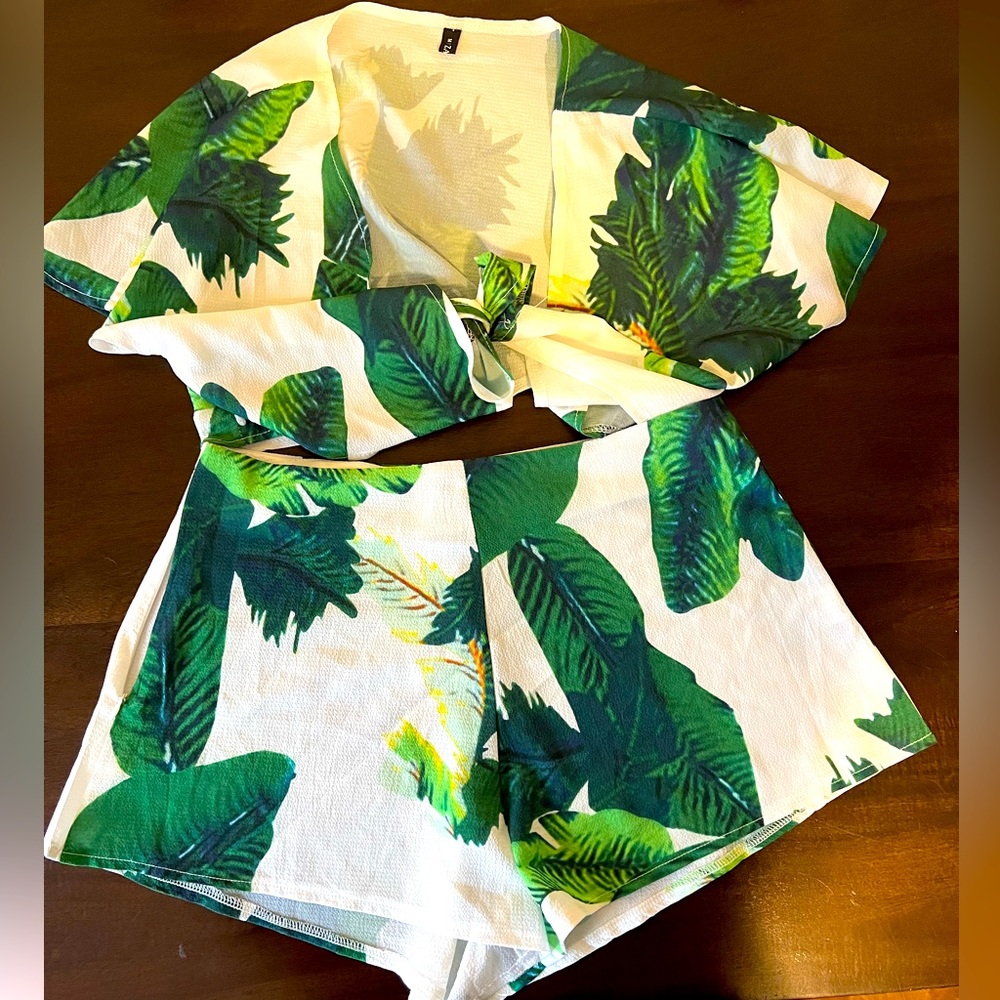 2 piece shorts and tie top